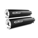 Miller Montana Euro 3/4 Slip-On Mufflers for Harley 2017 Softail Slim (103" engine) / Matte Black / Straight Polished  - Customhoj