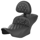 Saddlemen Roadsofa Extended Reach Lattice Stitch Seat for Harley 24-25 Touring Road Glide / Street Glide / Carbon Fiber / Without heating / With backrest  - Customhoj