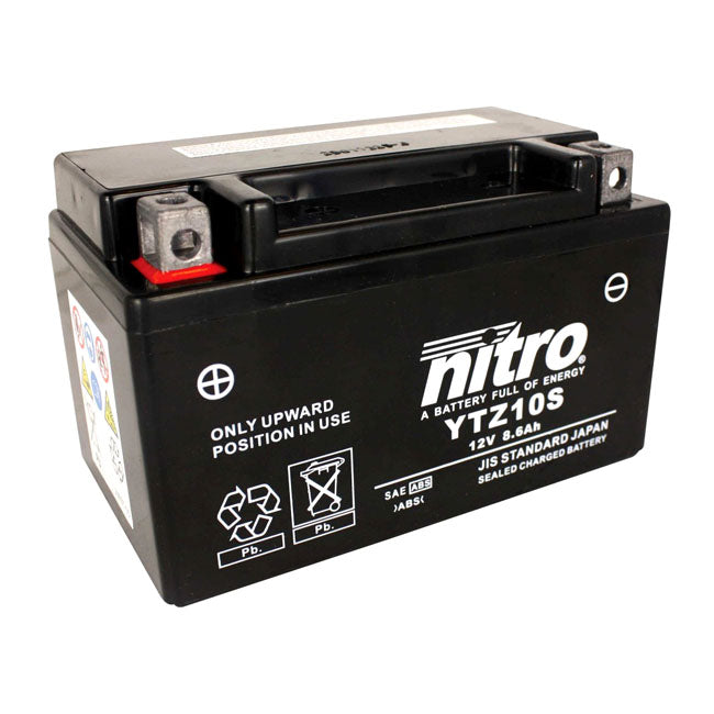 Nitro Sealed YTZ10S AGM Motorrad-Batterie 8.6Ah