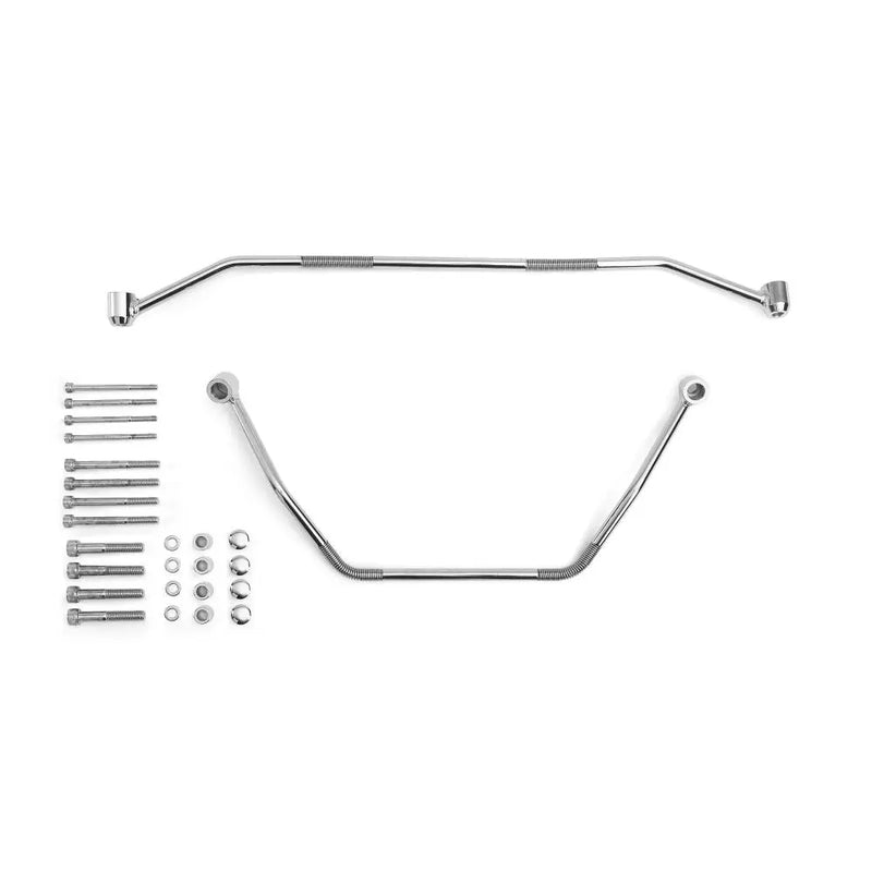 Highway Hawk Universal-Motorrad-Satteltaschenhalterungssatz Chrom
