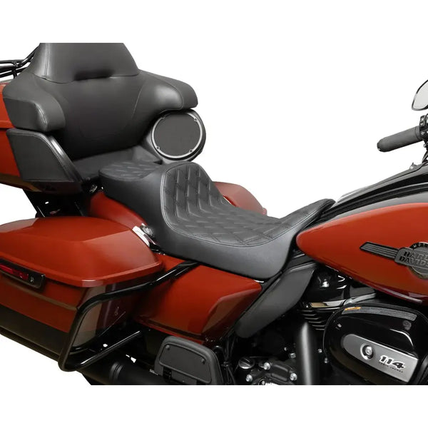 Drag Specialties Predator III 2-Up Sitz mit verlängerter Reichweite für Harley 