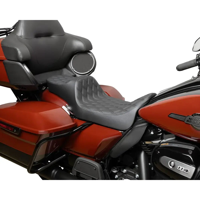 Drag Specialties Predator III 2-Up Sitz mit verlängerter Reichweite für Harley 