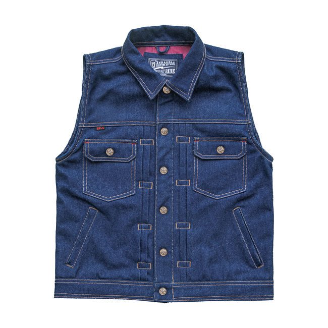 13 1/2 Rain Splitter Denim Vest Blue / S