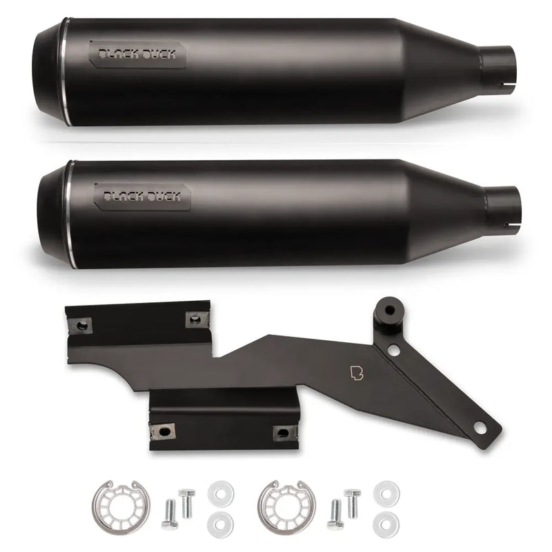 Black Duck Bombardier EC Euro Approved Slip-On Schalldämpfer für Harley