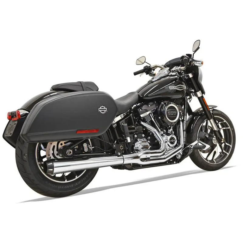 Bassani Road Rage Long Megaphone 2-into-1 Auspuffanlage für Harley