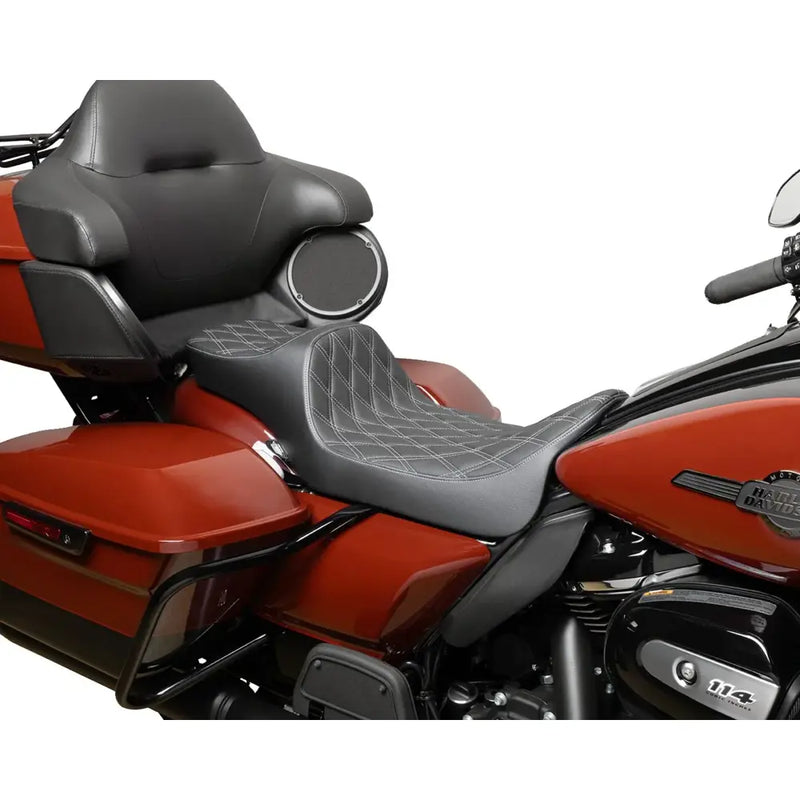Drag Specialties Predator III 2-Up Sitz mit verlängerter Reichweite für Harley 