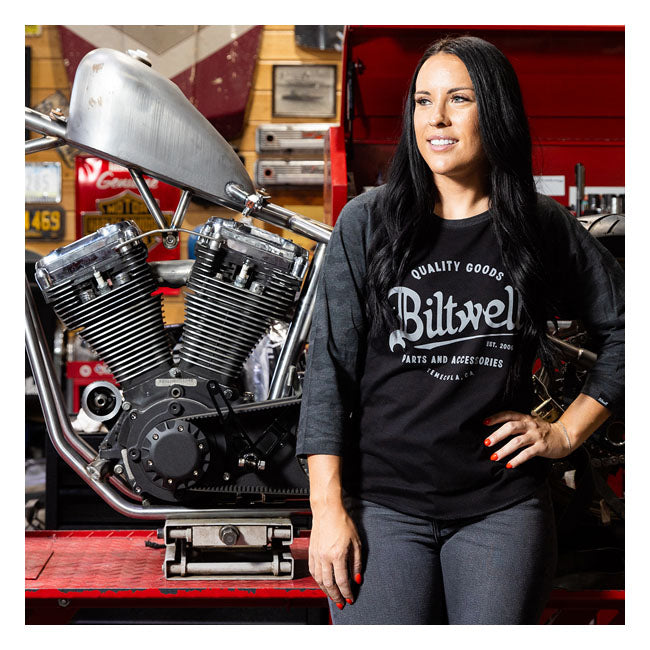 Biltwell Script Baseball-Langarmshirt Damen