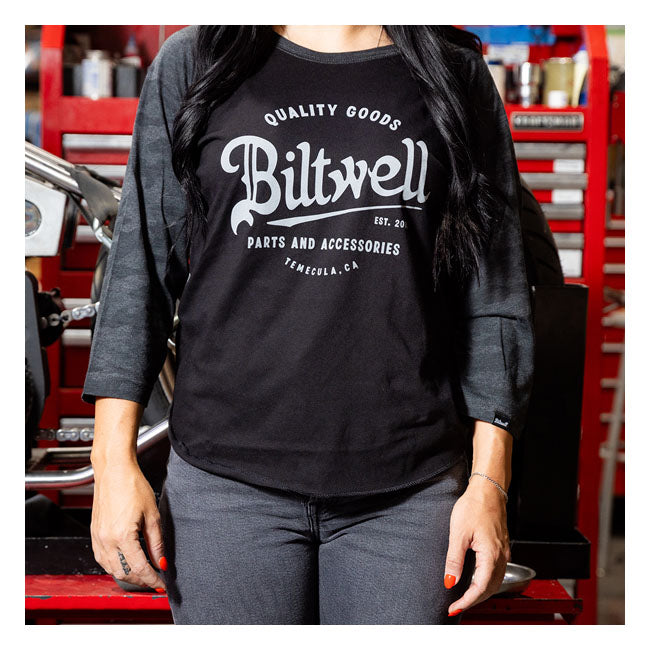 Biltwell Script Baseball-Langarmshirt Damen