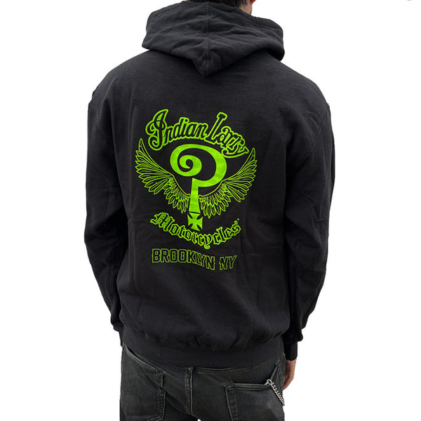 Indian Larry Slime Grünes Logo Hoodie