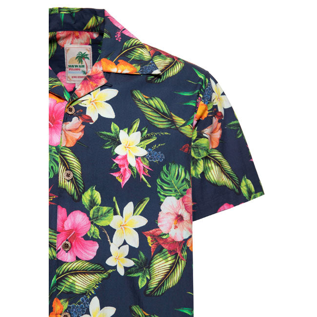 King Kerosin Tropische Blumen Hawaii Hemd