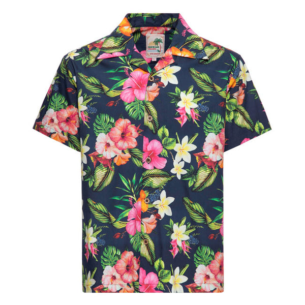 King Kerosin Tropische Blumen Hawaii Hemd