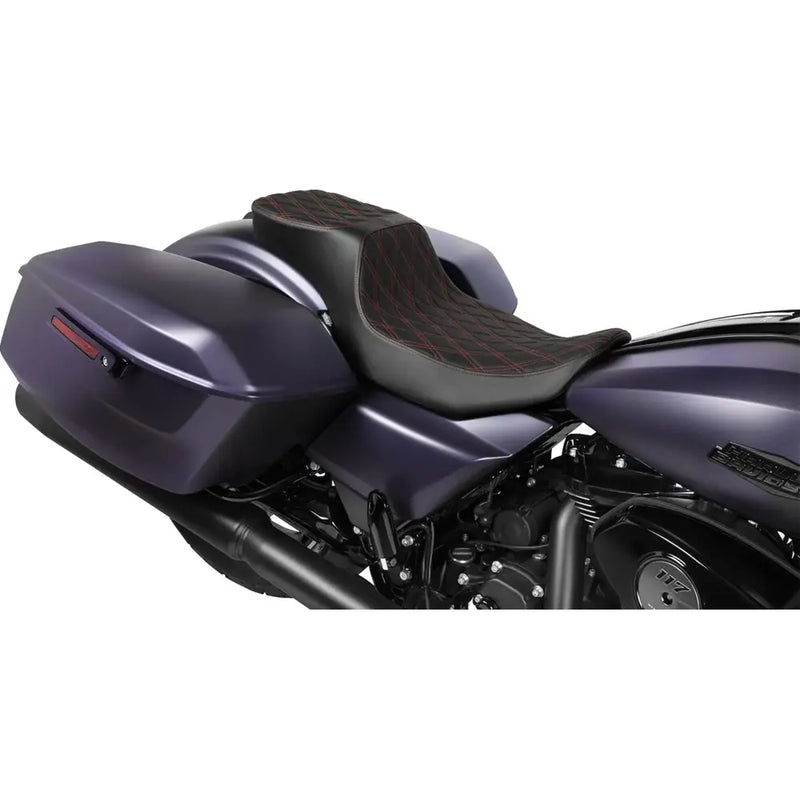 Drag Specialties Performance Predator 2-Up Extended Reach Sitzbank für Harley