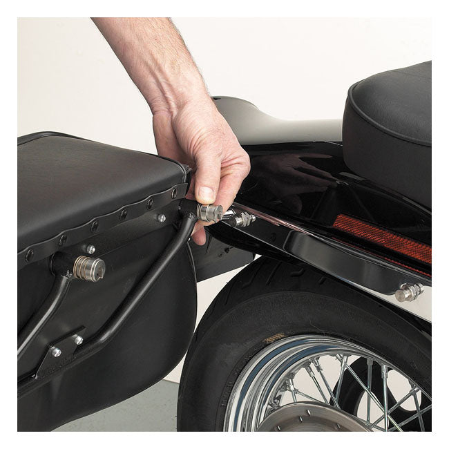 Cycle Visions Bareback Schnellverschluss-Satteltaschen-System für Harley