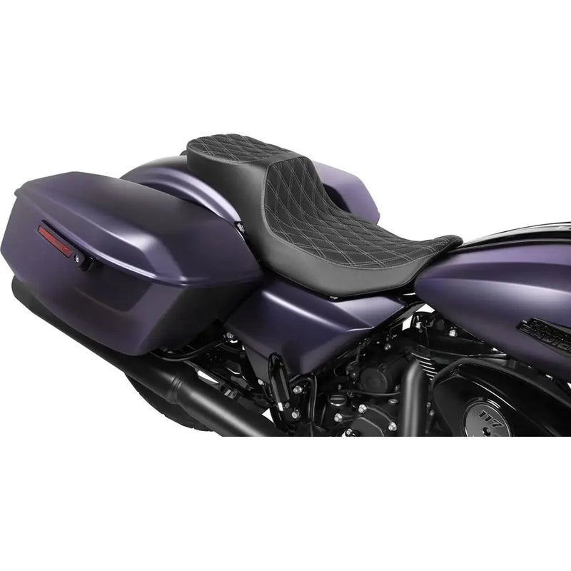 Drag Specialties Performance Predator 2-Up Extended Reach Sitzbank für Harley