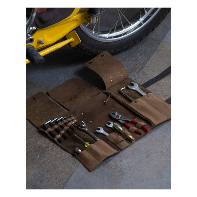 Trip Machine Leder-Werkzeugrolle für Motorräder