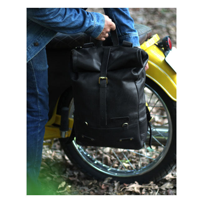 Trip Machine Vintage Leder 15L Motorrad-Satteltasche / Rucksack