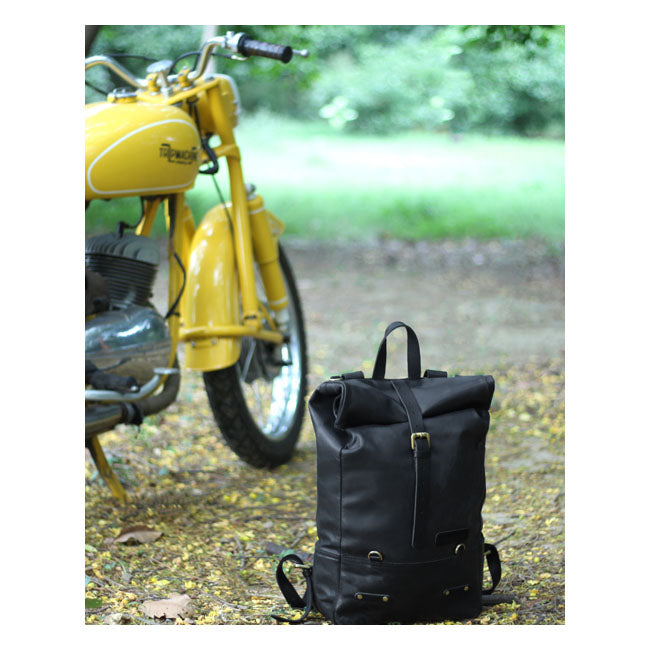Trip Machine Vintage Leder 15L Motorrad-Satteltasche / Rucksack