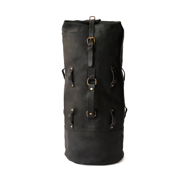 Trip Machine Vintage Leder-Motorrad-Reisetasche im Militärstil