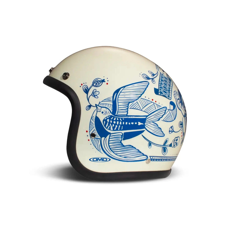 DMD Offener Motorradhelm mit Retro-Grafik