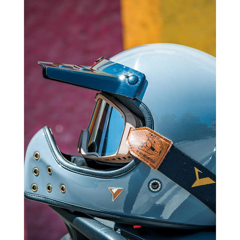 By City The Rock Retro Motocross Motorradhelm