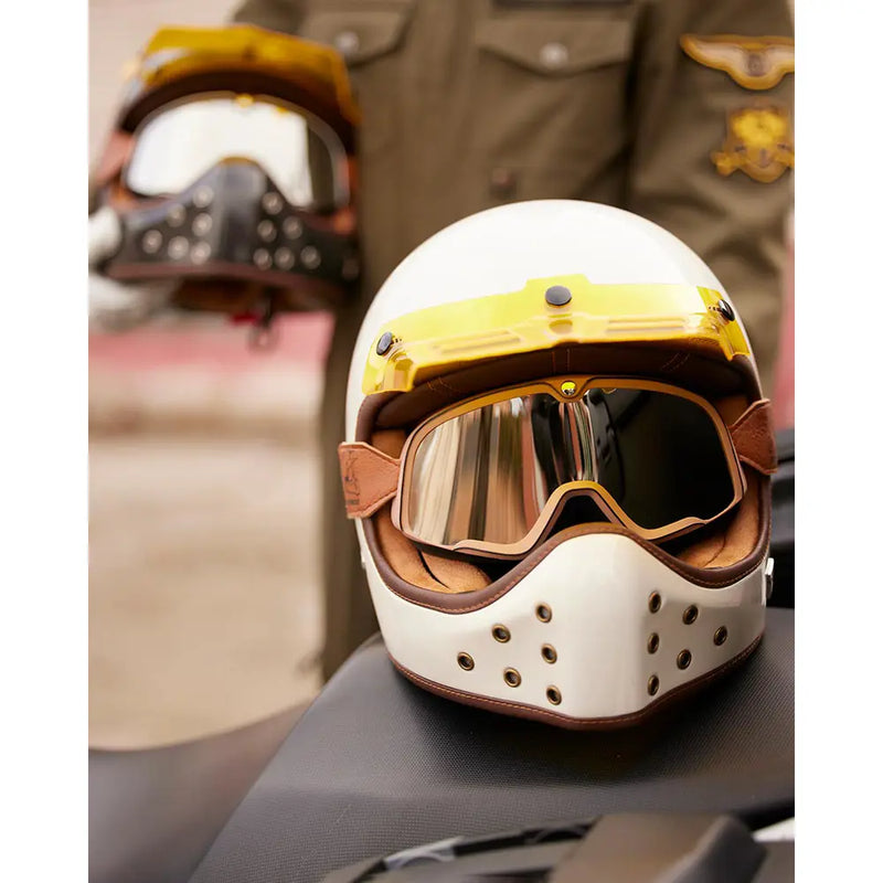 By City The Rock Retro Motocross Motorradhelm