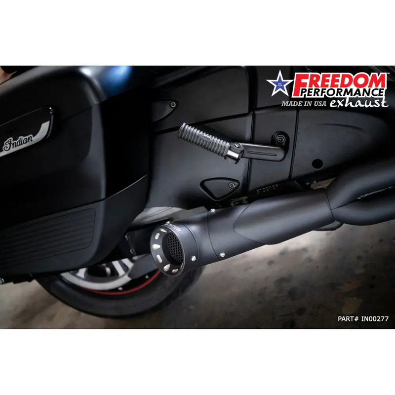 Freedom Performance Shorty Turn Out Straight Cut 2-into-1 Auspuff für Indian