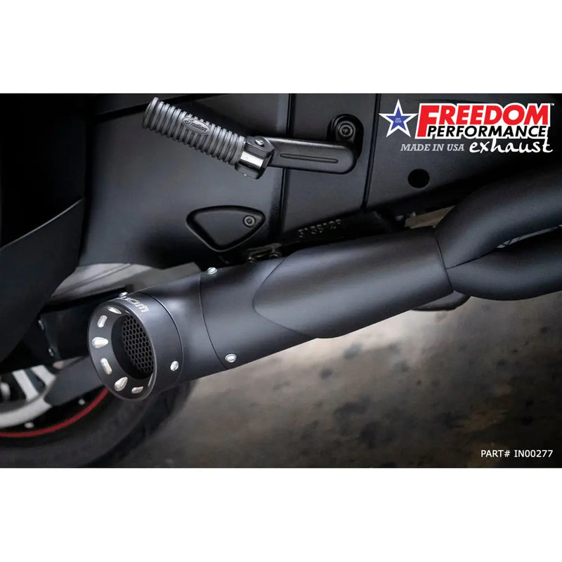 Freedom Performance Shorty Turn Out Straight Cut 2-into-1 Auspuff für Indian