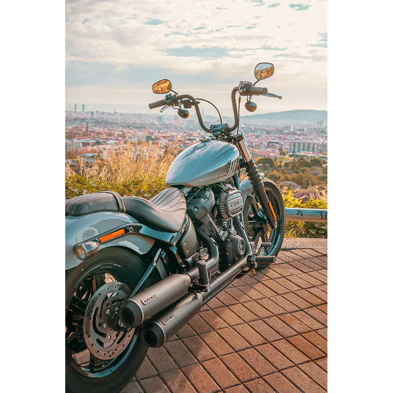 Black Duck Bombardier EC Euro Approved Slip-On Schalldämpfer für Harley
