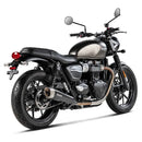 Akrapovic Slip-On Series Muffler for Triumph 16-20 Street Twin (Dual titanium mufflers with titanium end caps) (EC/ECE Approval) (S-T9SO2-HCQTBL)