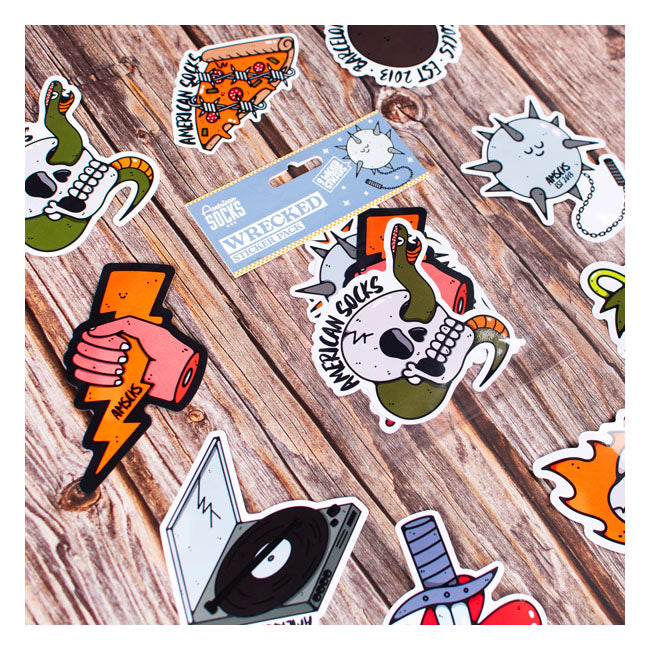 American Socks Wrecked Sticker Pack  - Customhoj