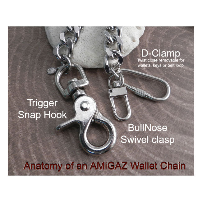 Amigaz Flat Iron Knight Hack Wallet Chain 22"