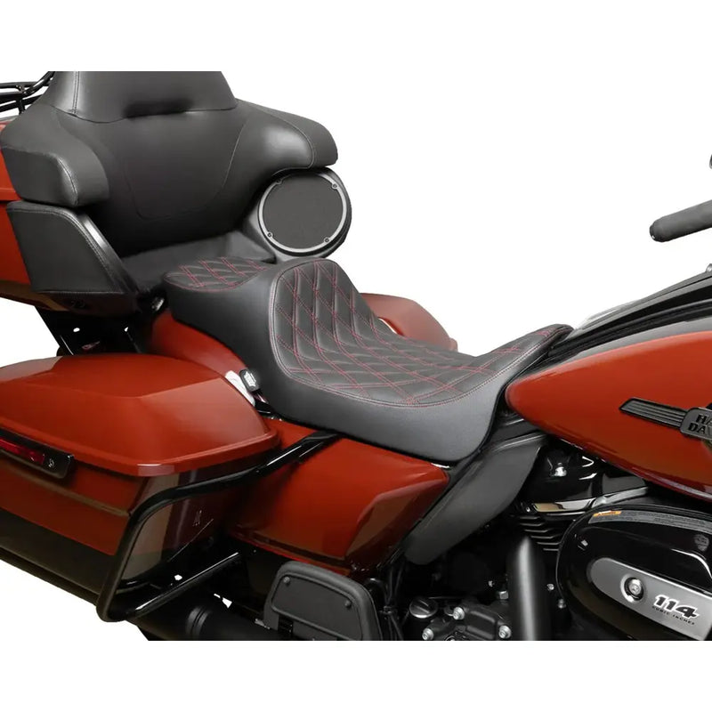 Drag Specialties Predator III 2-Up Sitz mit verlängerter Reichweite für Harley 