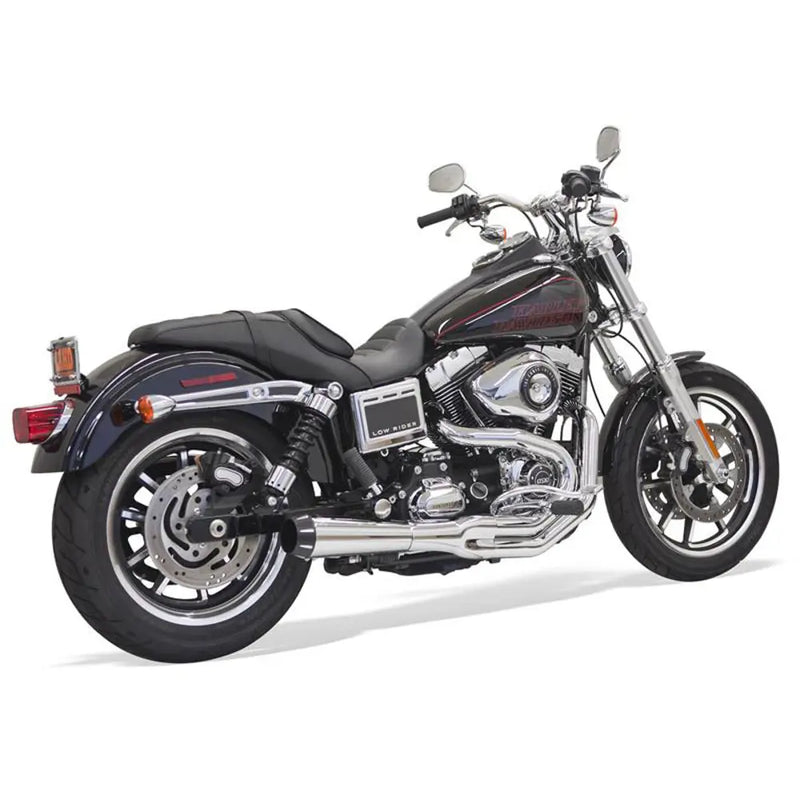 Bassani Road Rage II Mega Power 2-into-1 Exhaust System for Harley 06-17 Dyna with mid controls / Chrome  - Customhoj