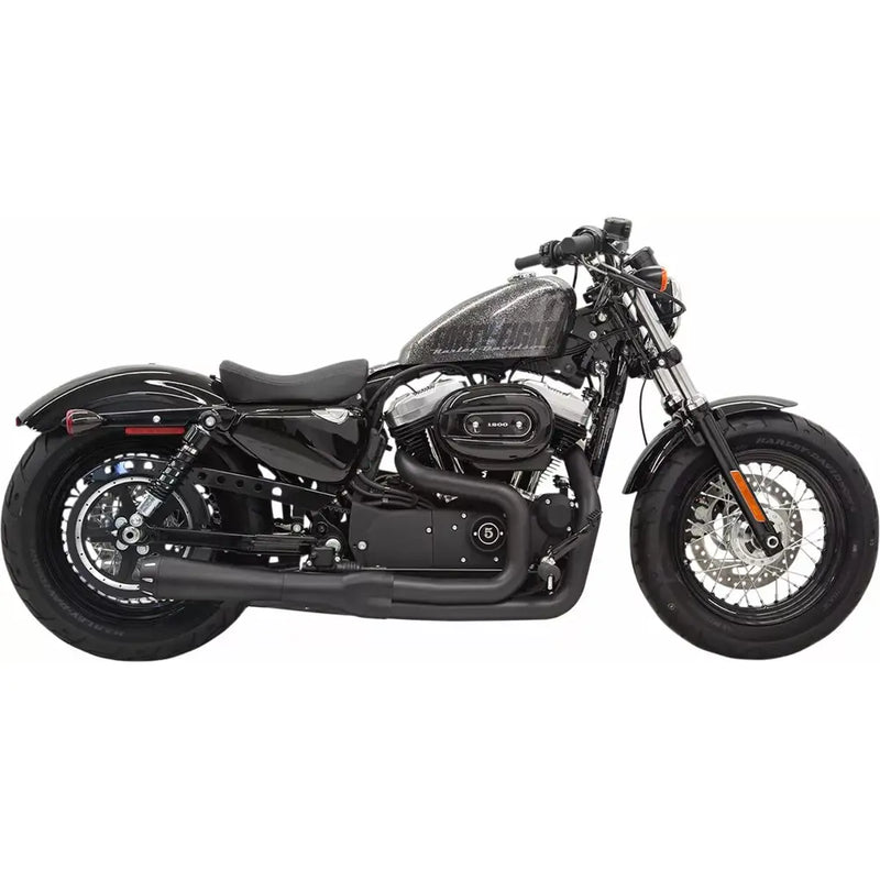 Bassani Road Rage II Mega Power 2-into-1 Exhaust System for Harley 14-22 XL Sportster / Black  - Customhoj