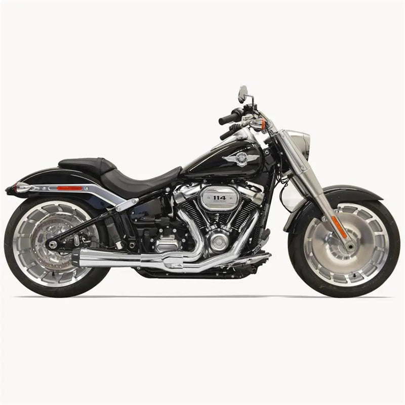 Bassani Road Rage Short Megaphone 2-into-1 Exhaust System for Harley 18-24 Softail Breakout / Fat Boy / FXDR/S / Chrome  - Customhoj