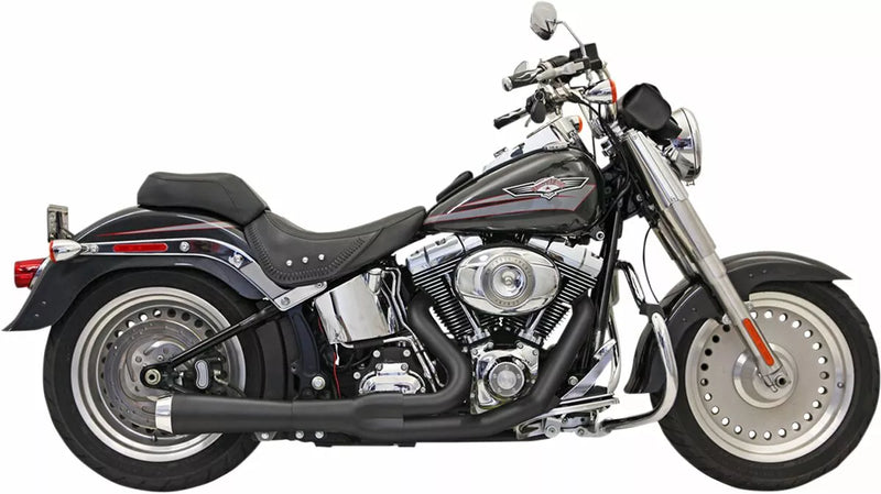 Bassani Road Rage Short Megaphone 2-into-1 Exhaust System for Harley 86-17 Softail (excl. Breakout / CVO) / Black  - Customhoj