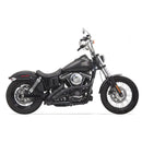 Bassani Sweeper Radial Exhaust System for Harley 91-17 Dyna / Black with black slotted heat shields  - Customhoj