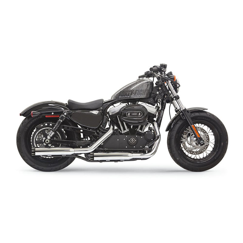 Bassani Xhaust 3" Firepower Series Slip-On Mufflers for Harley 14-22 Sportster / Chrome / Black round billet