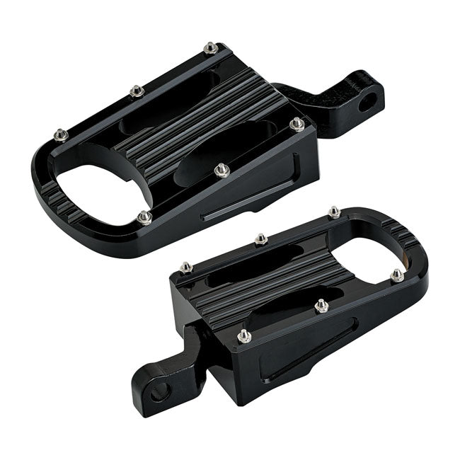 Biltwell Punisher XL Rider Footpegs for Harley 07-21 XL883N, 1200N/NS/T/V/X/XS; 11-21 XL1200C/X. (Rider) / Black