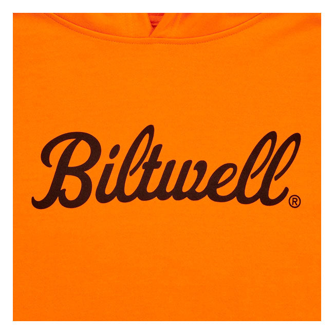 Biltwell Script Pullover Hoodie Hi-vis Orange