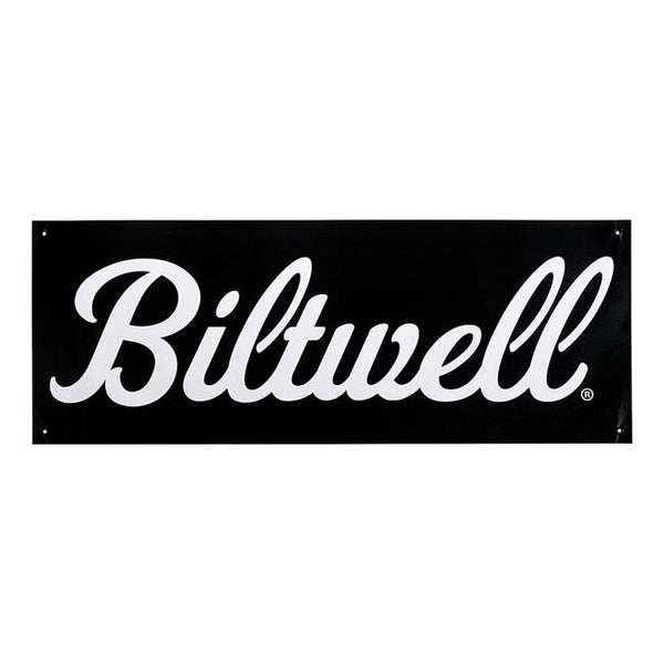 Biltwell Script Shop Banner Black/White - Customhoj