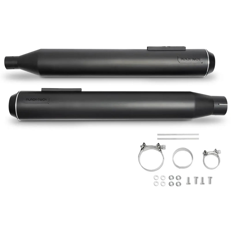 Black Duck Bombardier EC Euro Approved Slip-On Mufflers for Harley 17-24 Touring (Euro 4/5 approved) / Matte Black  - Customhoj