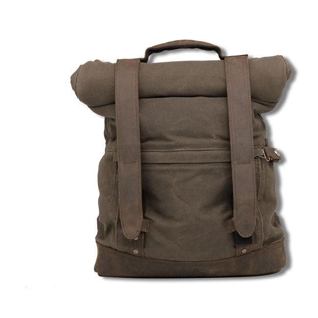 Burly Roll Top Voyager Backpack Dark Oak - Customhoj