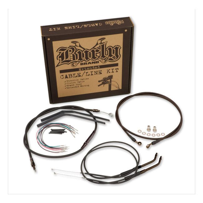 Burly T-Bar Cable/Line Kit for Dyna 12-17 FXDF; 14-17 FXDL (ABS) / 12"