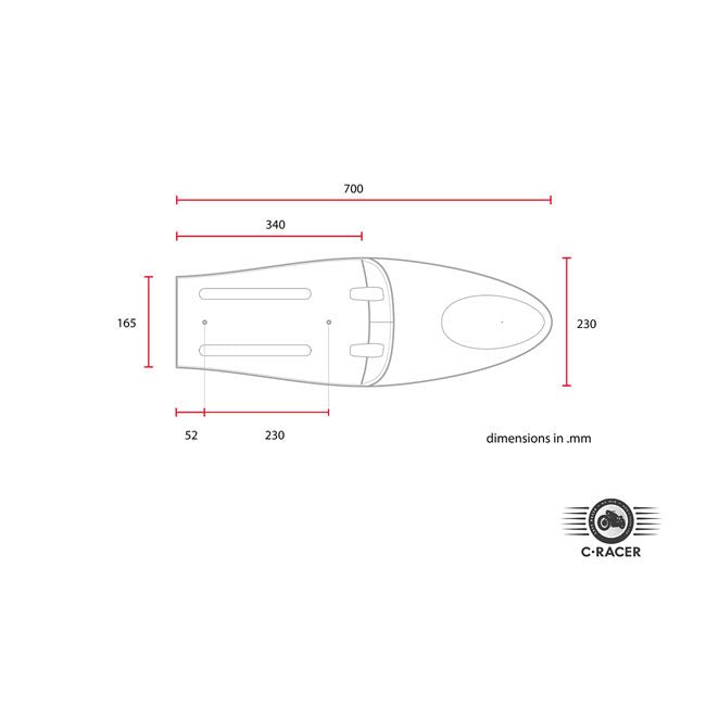 C-Racer Universal Long Classic C Seat Dark Brown