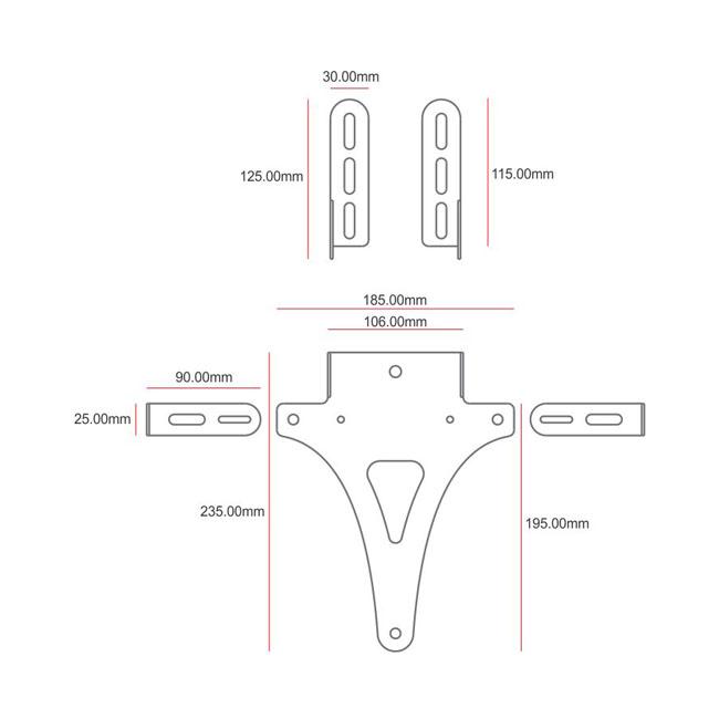 C-Racer Universal Tail Tidy Motorcycle License Plate Holder No3