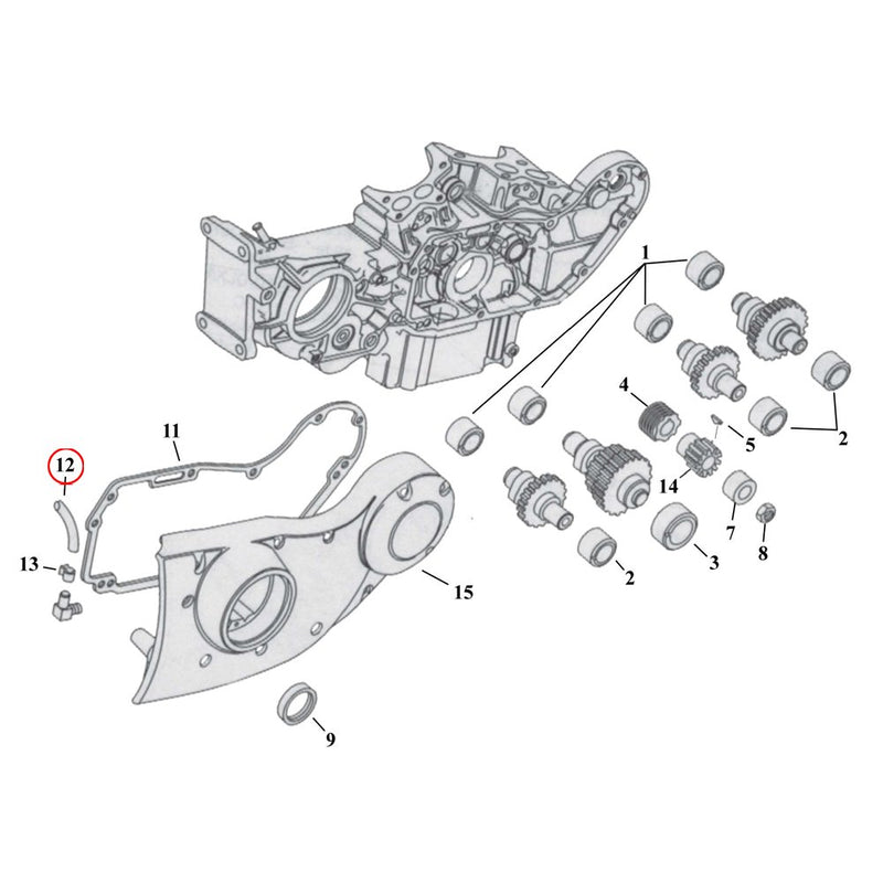 Cam Drive / Cover Parts Diagram Exploded View for 91-22 Harley Sportster 12) Black rubber hose (1 meter), 1/4" I.D.