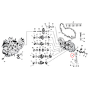 Cam Drive / Cover Parts Diagram Exploded View for Harley 45" Flathead 43) 37-73 45" SV. James gasket, breather pipe. Replaces OEM: 24921-37
