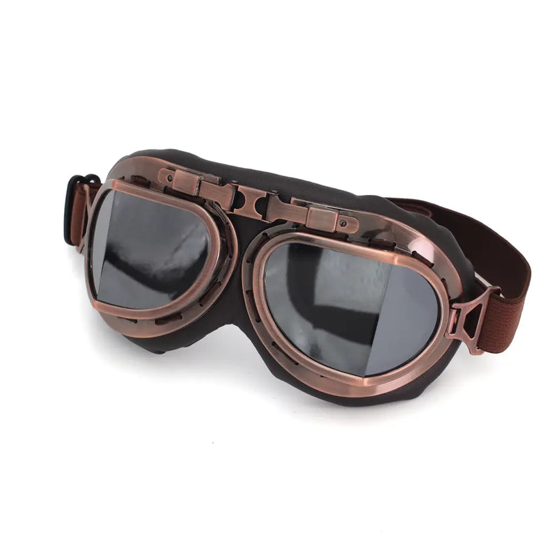 Cavalero Jet Classic Vintage Motorcycle Goggles Bronze / Silver