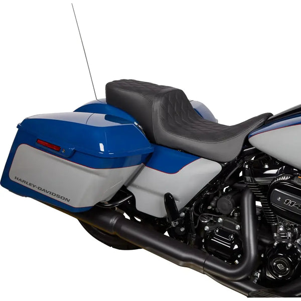 Drag Specialties Performance Predator 2-Up-Sitz für Harley